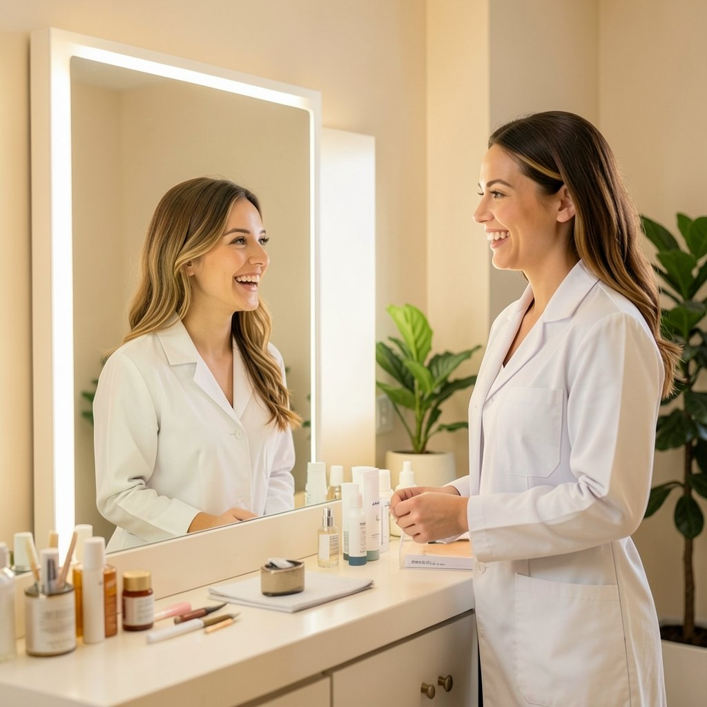 Skin rejuvenation treatment in a calm clinical setting